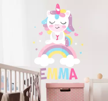 Naklejka na ścianę dla dzieci Uroczy jednorożec - TenStickers