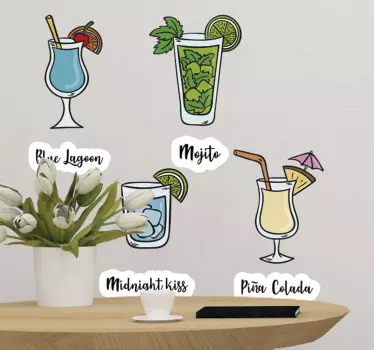Naklejka na ścianę Wakacyjne drinki - TenStickers