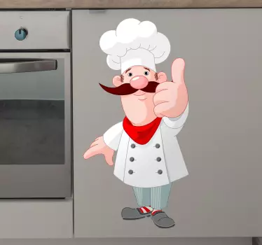 Naklejka na ścianę do kuchni gastronomia wesoły szef - TenStickers
