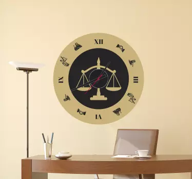 Naklejka na ścianę do biura zegar waga - TenStickers