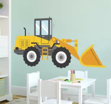 Naklejka na ścianę dla dzieci żółta koparka - TenStickers