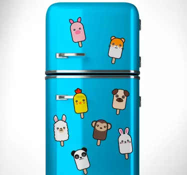 Naklejka na ścianę do kuchni zwierzęta lody - TenStickers