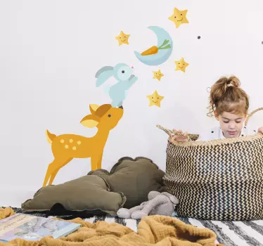 Naklejka na ścianę dla dzieci zwierzęta na dobranoc - TenStickers