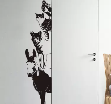 Naklejka na ścianę konie zwierzęta pies kot - TenStickers