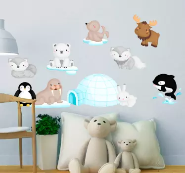 Naklejka na ścianę dla dzieci zwierzęta z antarktydy - TenStickers