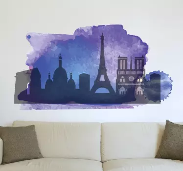 Naklejka zarys Paryża - TenStickers