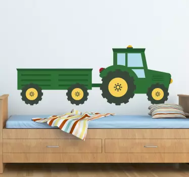 Naklejka na ścianę dla dzieci zielony traktor - TenStickers