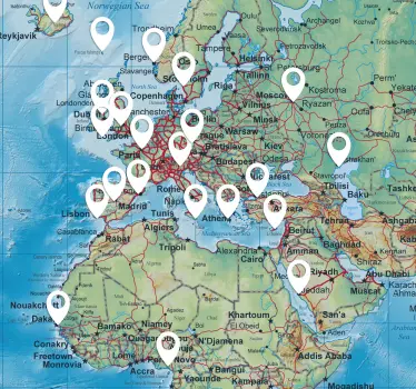 Naklejka znaczniki mapa świata - TenStickers