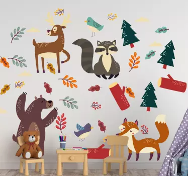 Naklejka zwierzątka i las dla dzieci - TenStickers