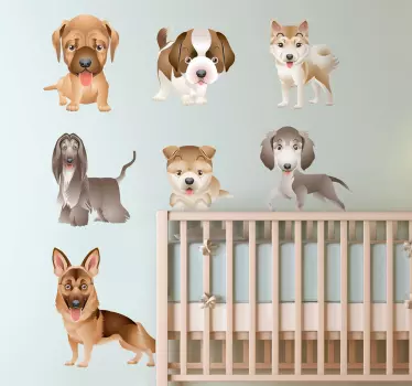 Naklejki dekoracyjna małe pieski - TenStickers