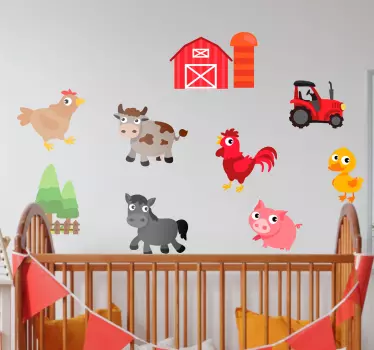 Naklejki dla dzieci - Kolorowa Farma - TenStickers
