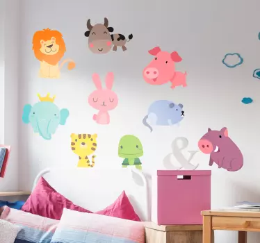 Naklejki dla dzieci - kolorowe zwierzęta - TenStickers