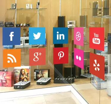 Naklejki ikony social media - TenStickers