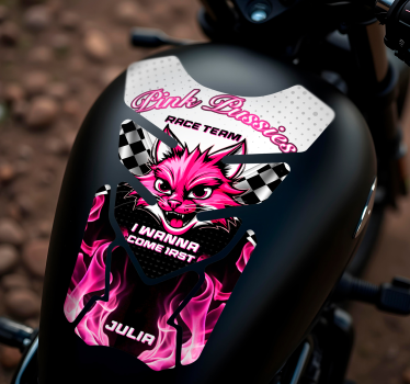 Naklejki na motor różowy kot - TenStickers