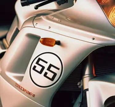 Naklejka na motocykl spersonalizowana zaokrąglona liczba - TenStickers