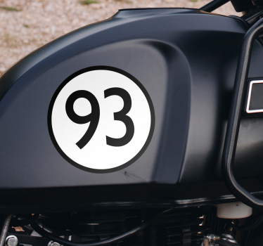 Naklejki na motor zaokrąglona liczba klasyczna - TenStickers