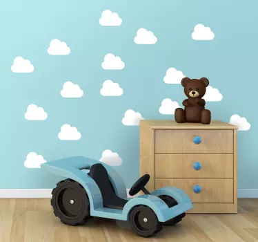 Naklejka na ścianę dla dziecka chmurki - TenStickers