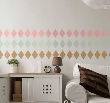 Naklejki na ścianę pastelowe romby - TenStickers