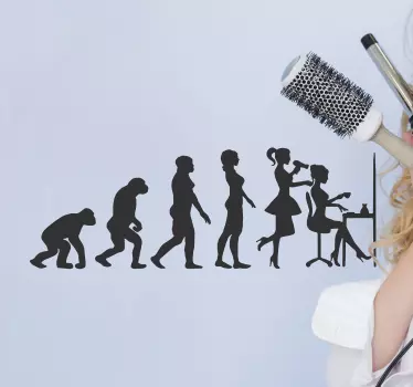 Naklejki na szyby do salonu fryzjerskiego ewolucja - TenStickers