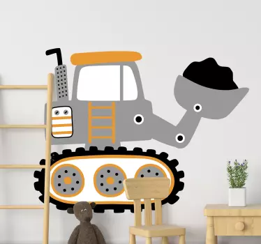 Naklejki półprzeźroczyste z uroczym koparką - TenStickers