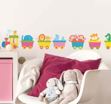 Naklejki ścienne pociąg zwierząt - TenStickers
