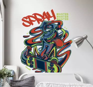 Naklejki zestaw Spray graffiti na deskorolce - TenStickers