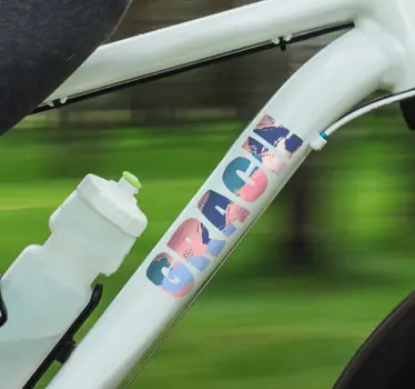 Naklejka na rower spersonalizowana kolorowa nazwa - TenStickers