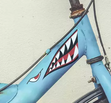 Naklejka na rower zęby rekina - TenStickers