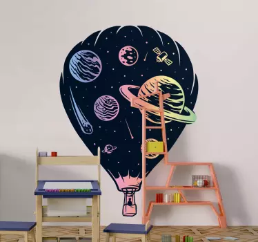 Nalepka na ścianę kosmos Ilustracja podróży kosmicznych - TenStickers