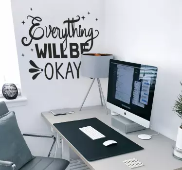 Napis motywacyjny na ścianę Wszystko ok - TenStickers