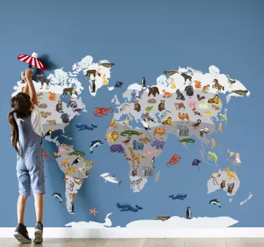 Nietuzinkowa mapa świata naklejka - TenStickers