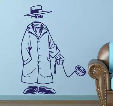 Niewidzialny mężczyzna naklejka ścienna - TenStickers