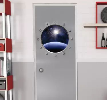 Naklejka na drzwi 3d celowniki optyczne do wszechświata - TenStickers
