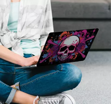 Naklejka na laptopa czaszka graffiti - TenStickers
