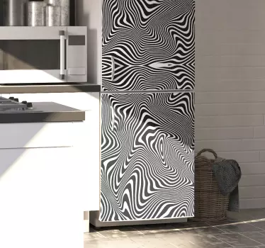 Okleina na lodówkę Efekt zebry 3d - TenStickers