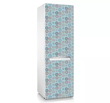 Okleina na lodówkę kolorowy kwiatowy nadruk - TenStickers