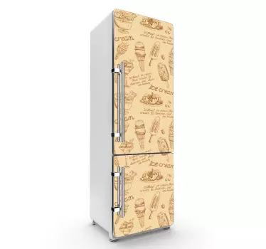 Okleina na lodówkę lody w stylu vintage - TenStickers