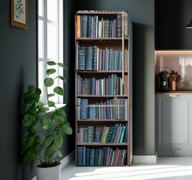 Okleina na lodówkę półki biblioteczne - TenStickers