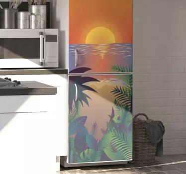 Naklejka na lodówkę Retro plaża - TenStickers