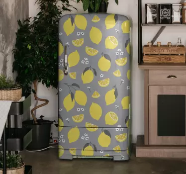 Okleina na lodówkę Tropikalna cytryna - TenStickers