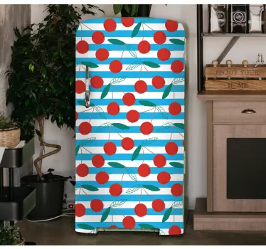 Okleina na lodówkę w wzór wiśniowy - TenStickers
