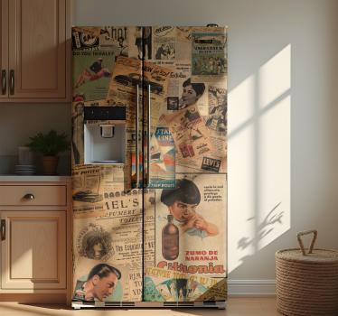 Okleina na lodówkę wycinki z reklam vintage - TenStickers