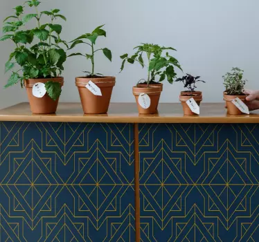 Naklejka na meble wzór art deco w kolorze - TenStickers