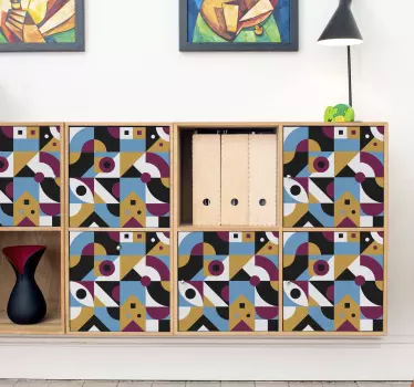 Okleina na meble Kolorowe kształty geometryczne - TenStickers