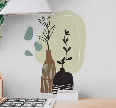 Okleina na meble Kolorowe liście w wazonie - TenStickers