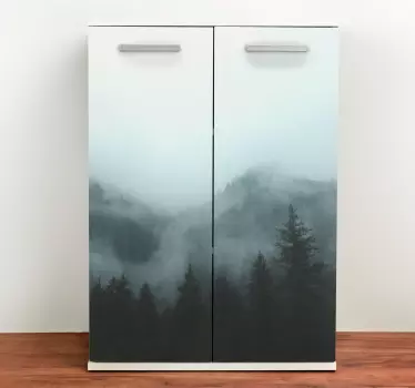Naklejka na meble Mglista dekoracja garderoby leśnej - TenStickers