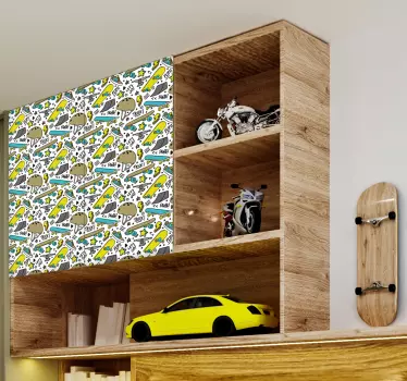 Okleina na meble Miejski wzór skate - TenStickers