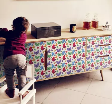 Okleina na meble Motyle latające dla dzieci - TenStickers