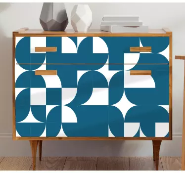 Okleina na meble Niebieski okrąg geometryczny wzór sztuki art - TenStickers