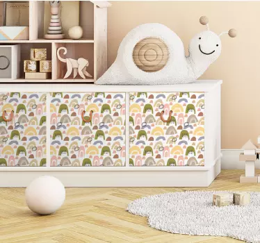 Naklejka na meble dla dzieci nordycki wzór tęczy - TenStickers
